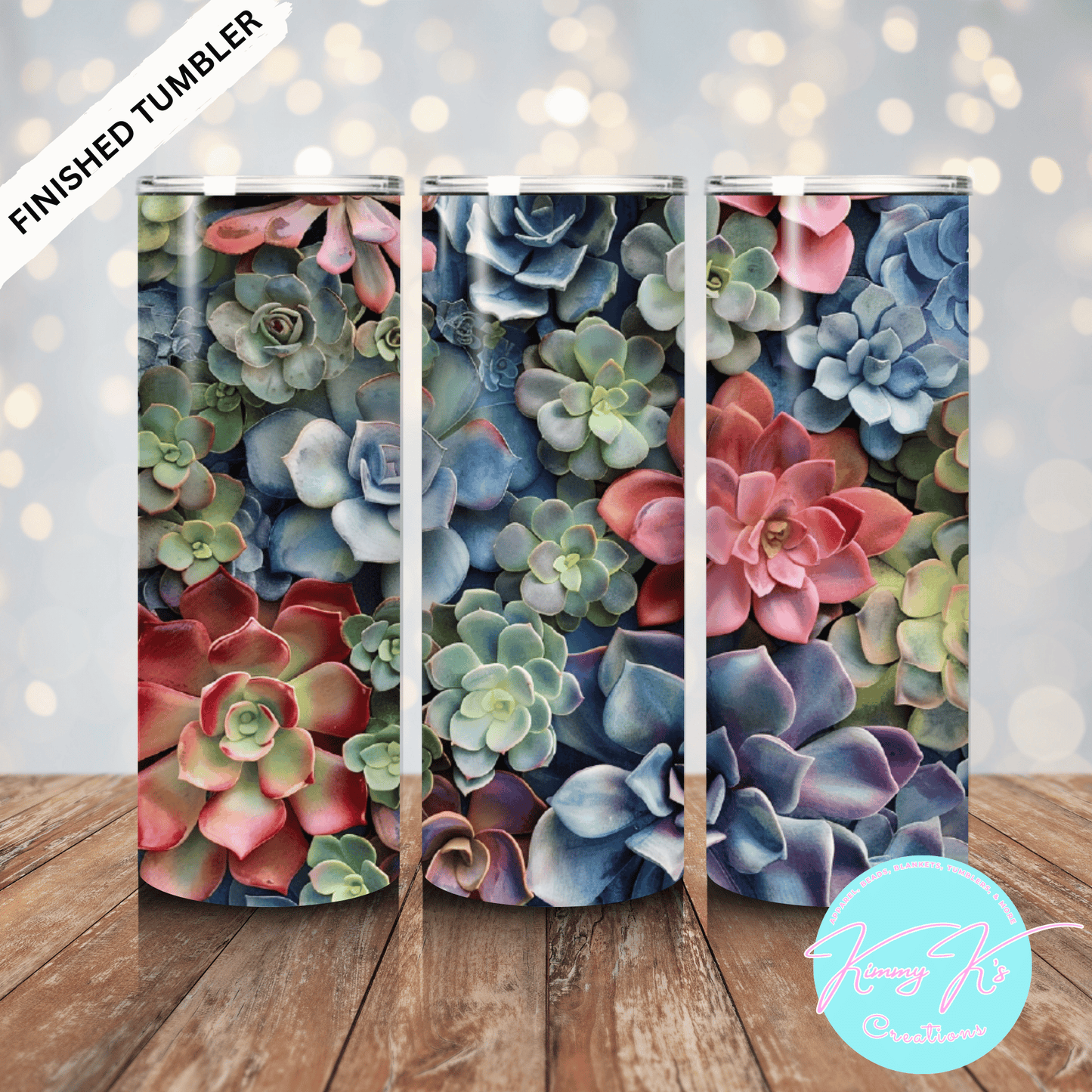 Colorful Succulent Garden | 20oz Skinny Tumbler