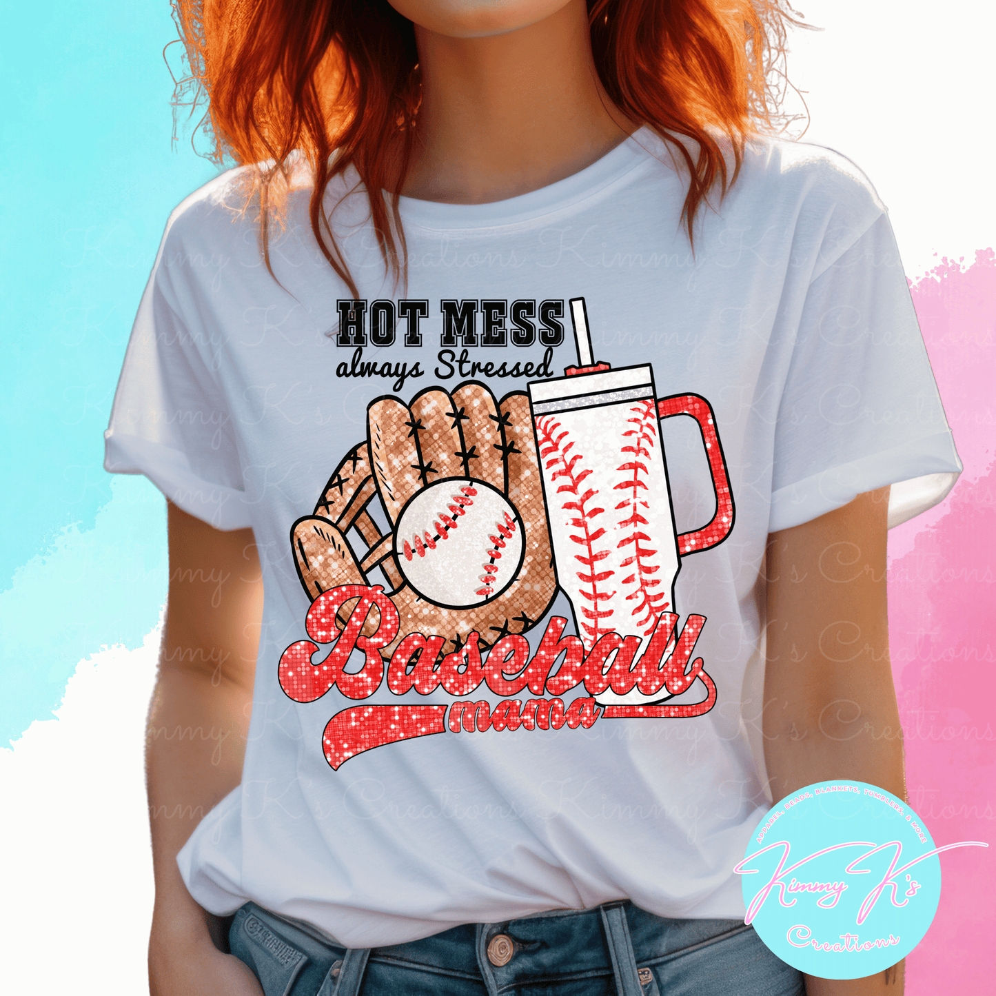 Hot Mess Baseball Mama | T-Shirt