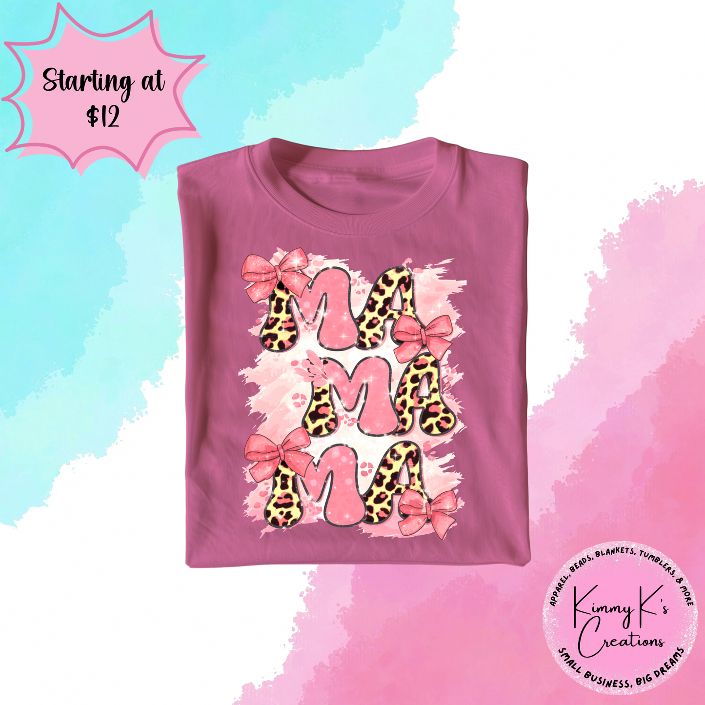 Mama Bow Cheetah Print | T-Shirt