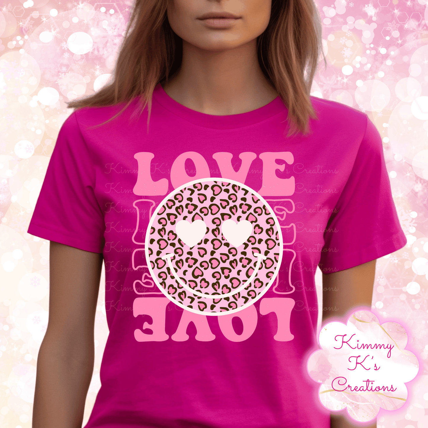 Leopard Smiley Face Love | T-Shirt