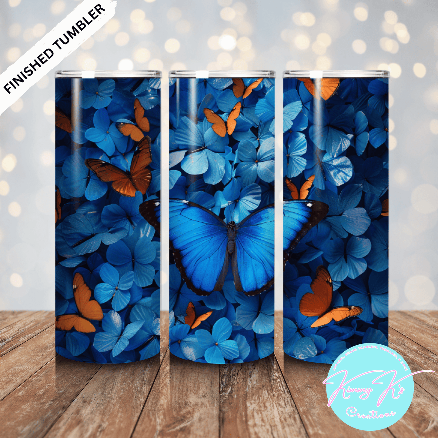 Blue Butterflies | 20oz Skinny Tumbler