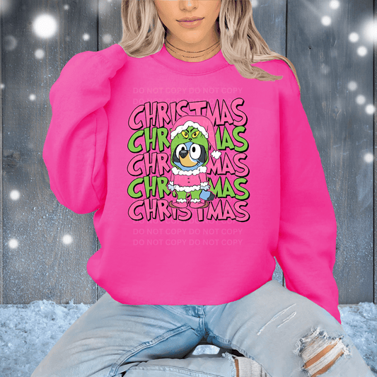 Blue Dude Grinch Christmas | Crewneck