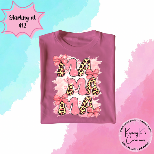 Mama Bow Cheetah Print | T-Shirt