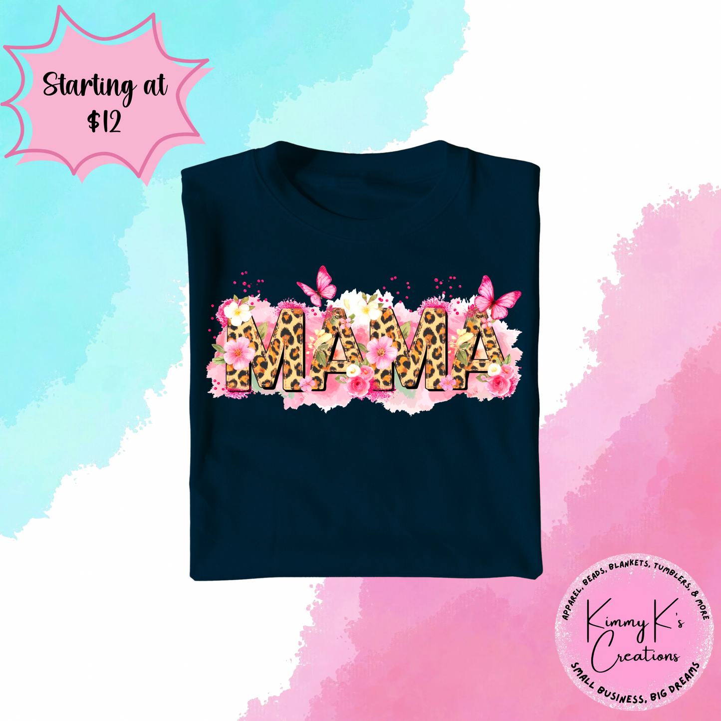 Butterfly Cheetah Print Mama | T-Shirt