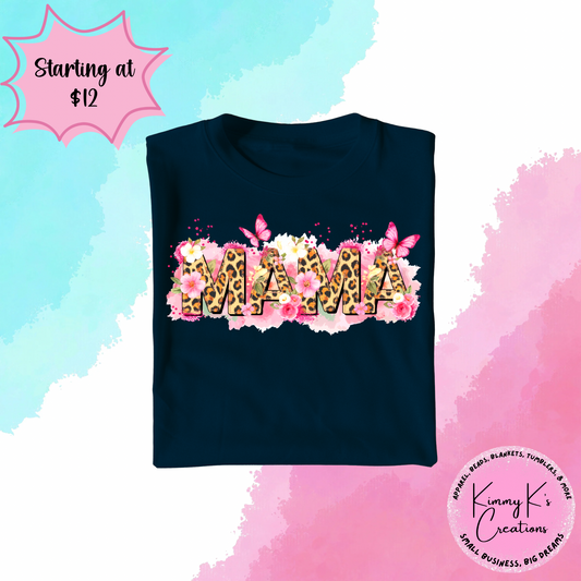 Butterfly Cheetah Print Mama | T-Shirt