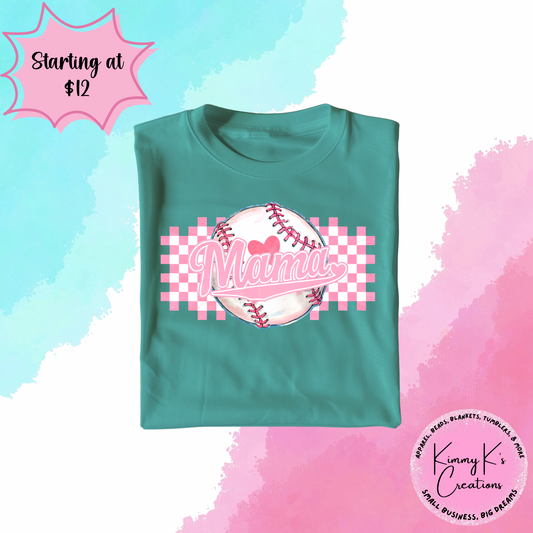 Pink Baseball Mama | T-Shirt