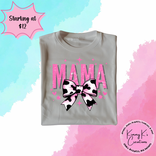 Glittery Cow Print Mama | T-Shirt