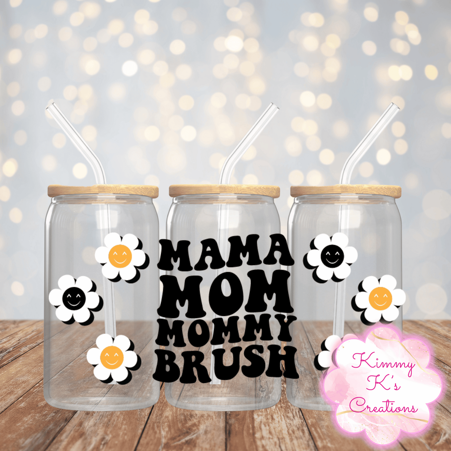 Mama Mom Mommy Brush | Glass Jar